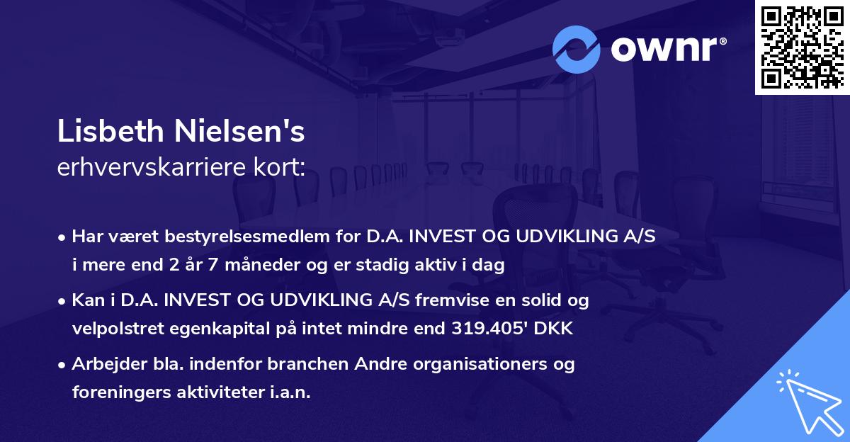 Lisbeth Nielsen's erhvervskarriere kort