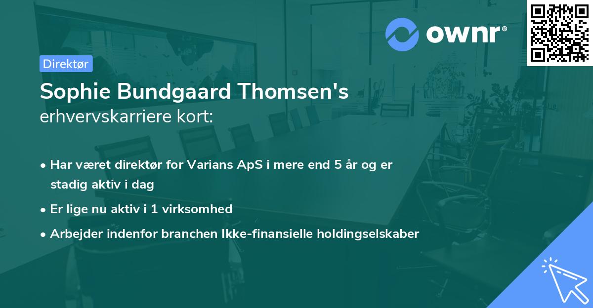 Sophie Bundgaard Thomsen's erhvervskarriere kort