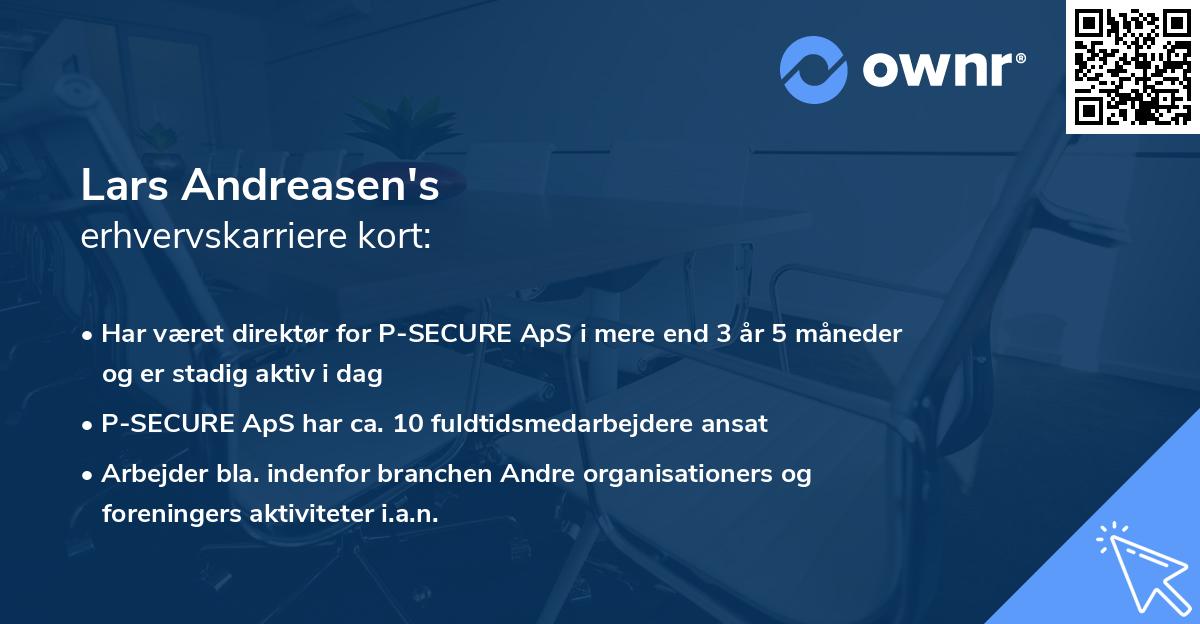 Lars Andreasen's erhvervskarriere kort