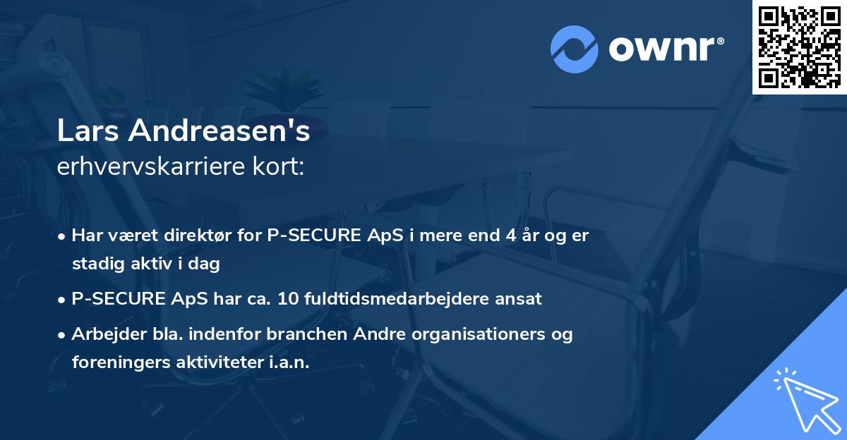 Lars Andreasen's erhvervskarriere kort