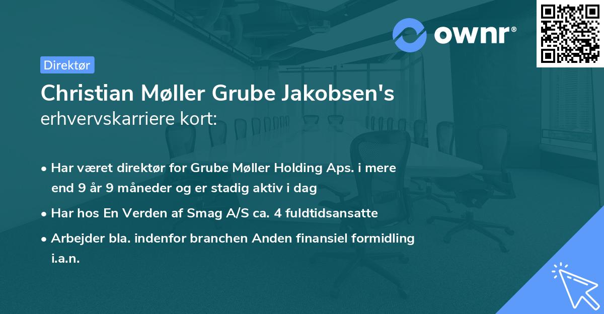 Christian Møller Grube Jakobsen's erhvervskarriere kort