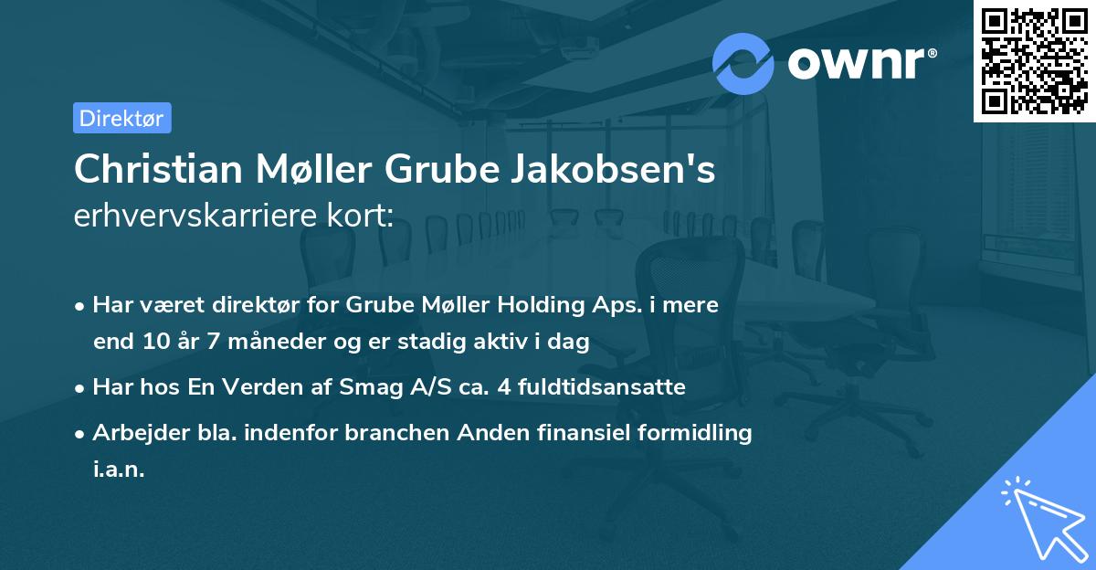 Christian Møller Grube Jakobsen's erhvervskarriere kort