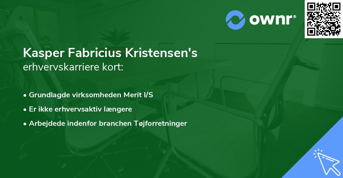 Kasper Fabricius Kristensen's erhvervskarriere kort