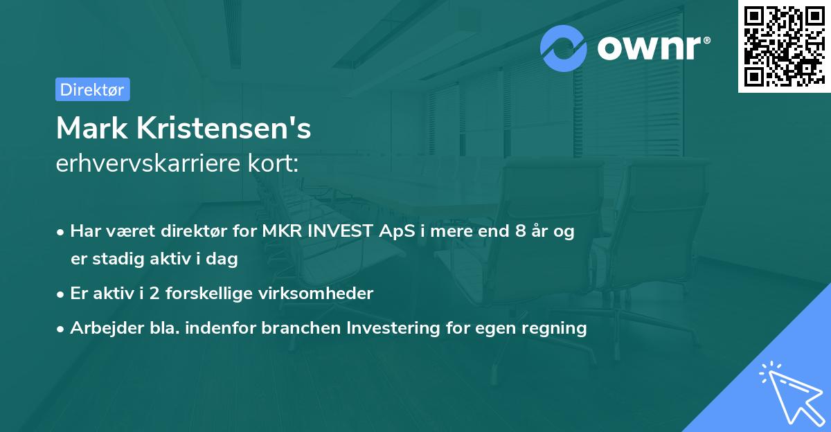 Mark Kristensen's erhvervskarriere kort