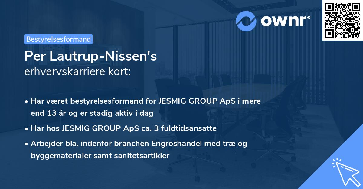 Per Lautrup-Nissen's erhvervskarriere kort