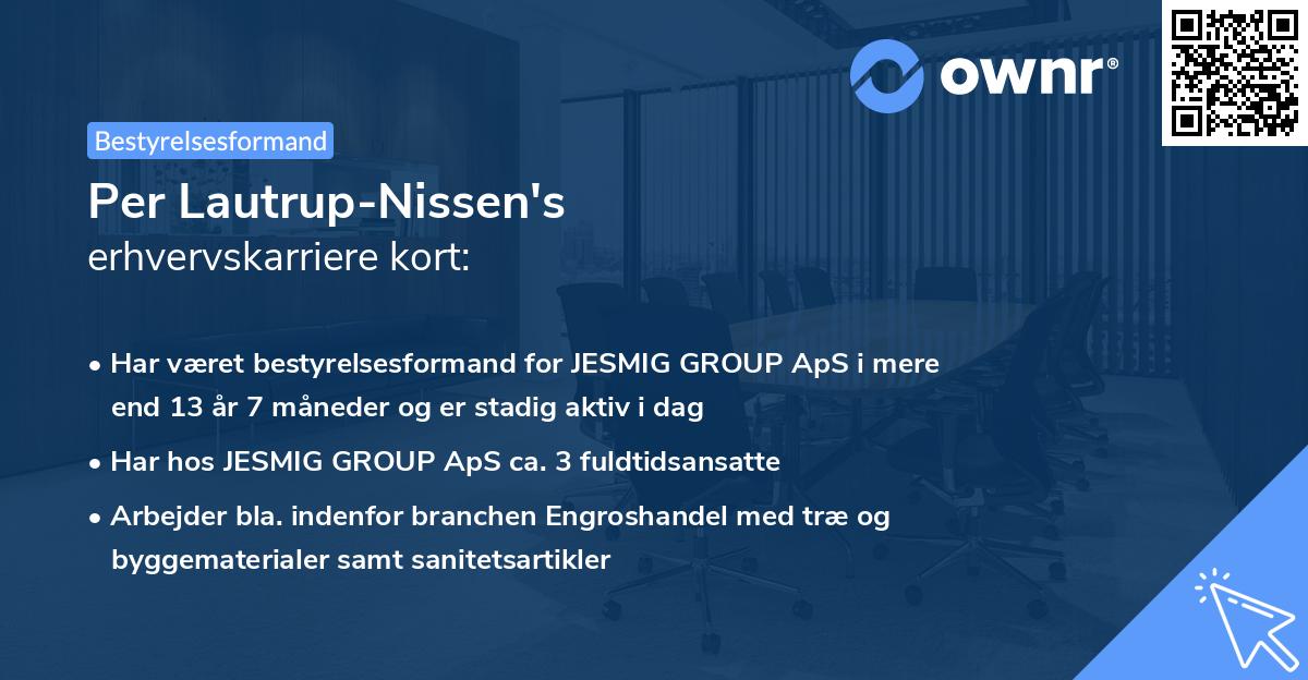 Per Lautrup-Nissen's erhvervskarriere kort