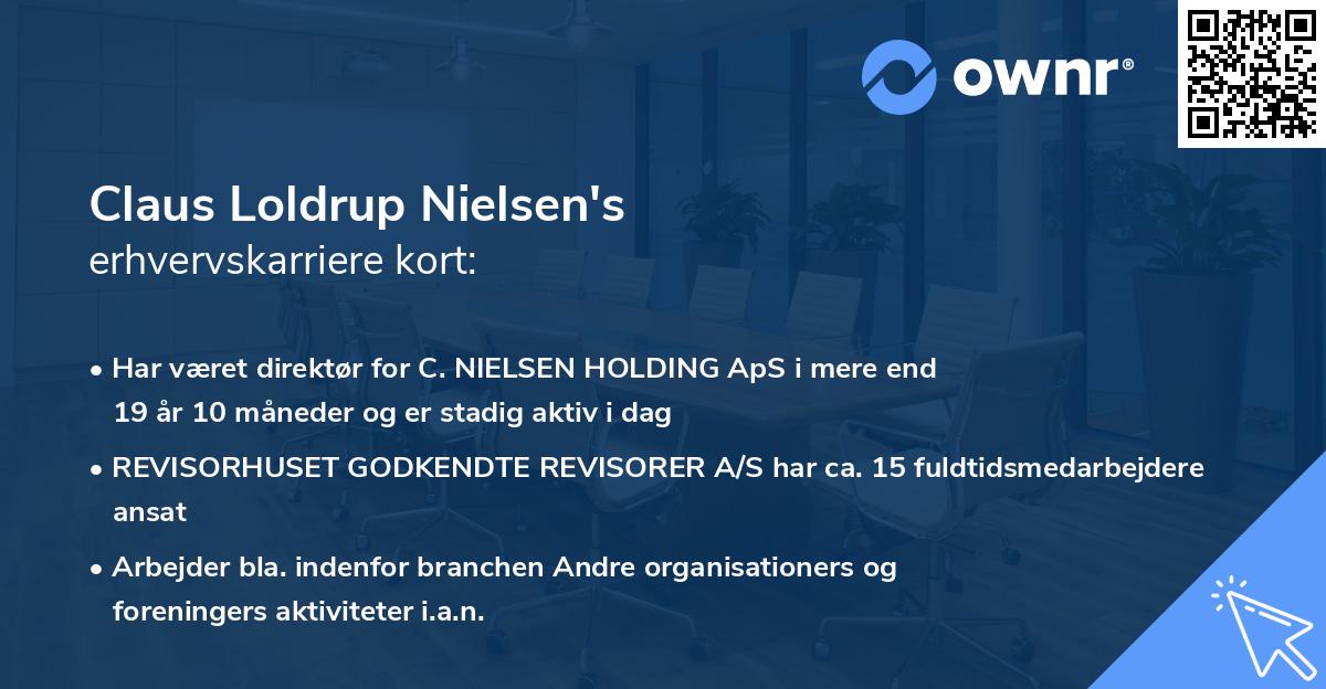 Claus Loldrup Nielsen's erhvervskarriere kort