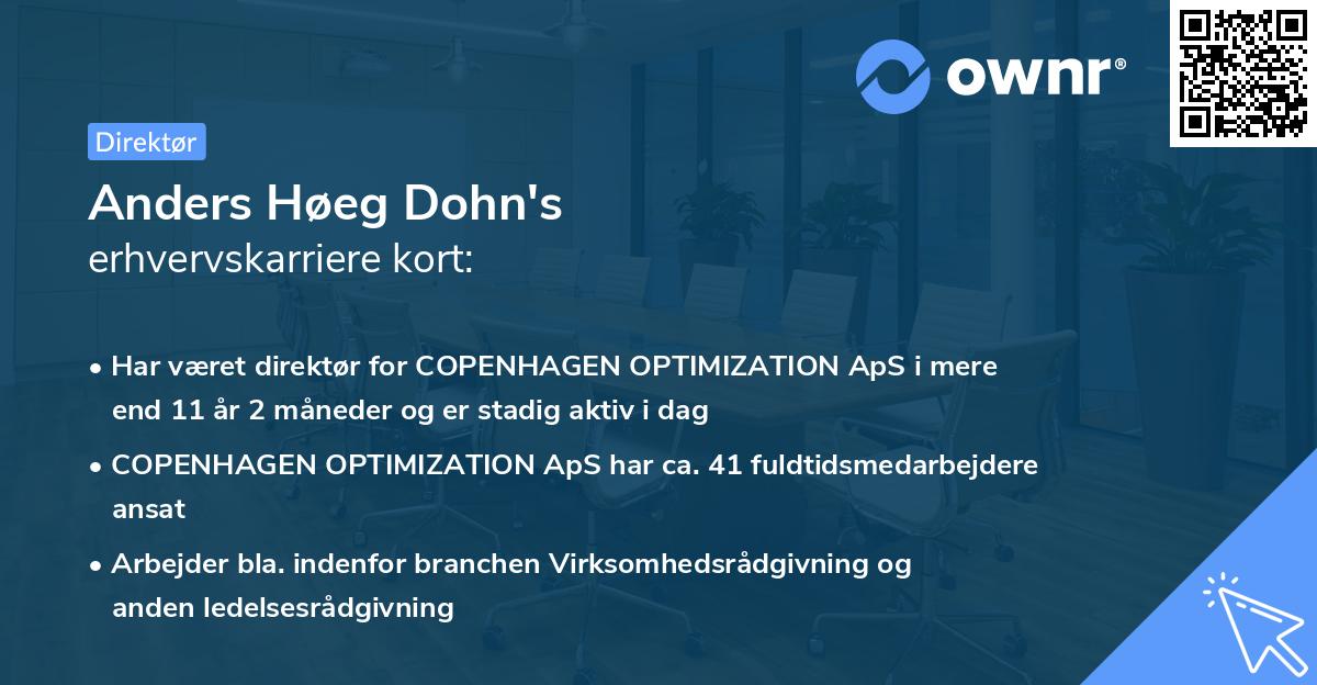 Anders Høeg Dohn's erhvervskarriere kort