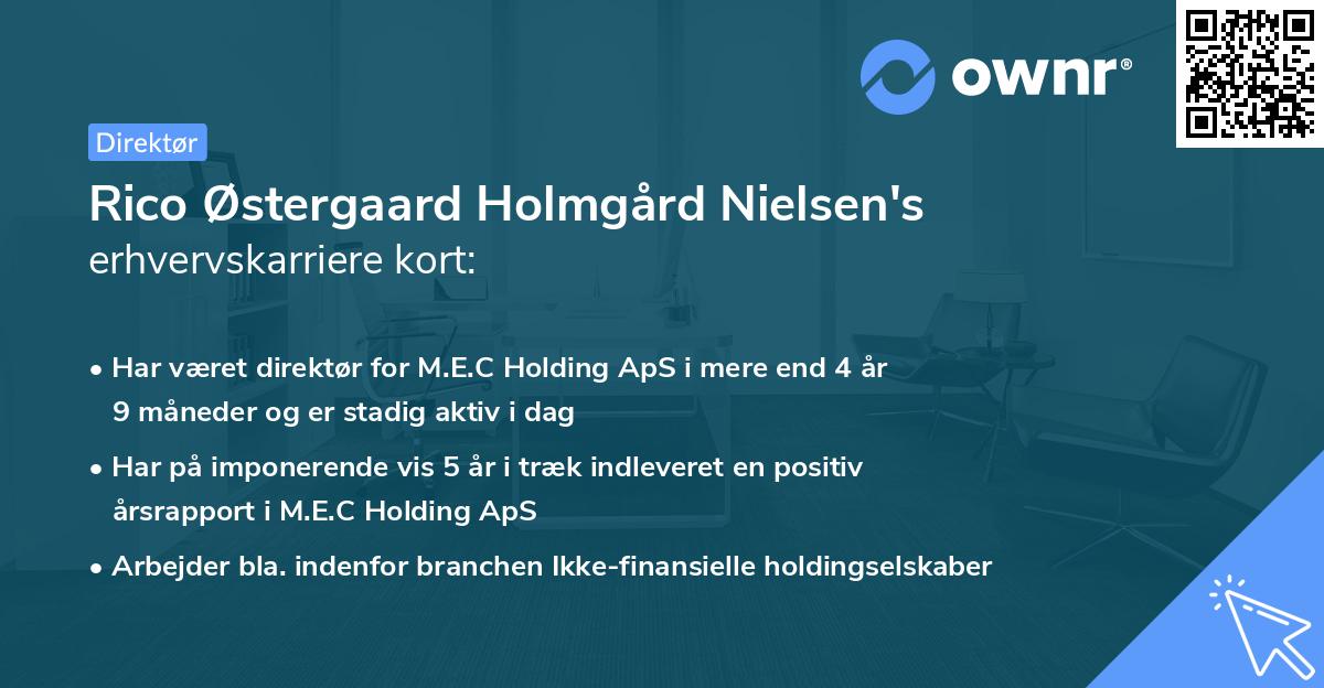 Rico Østergaard Holmgård Nielsen's erhvervskarriere kort