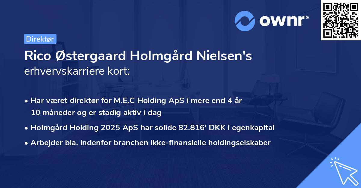 Rico Østergaard Holmgård Nielsen's erhvervskarriere kort