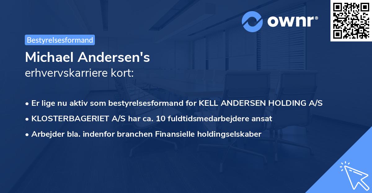 Michael Andersen's erhvervskarriere kort