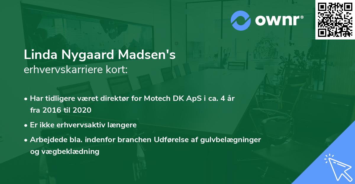 Linda Nygaard Madsen's erhvervskarriere kort