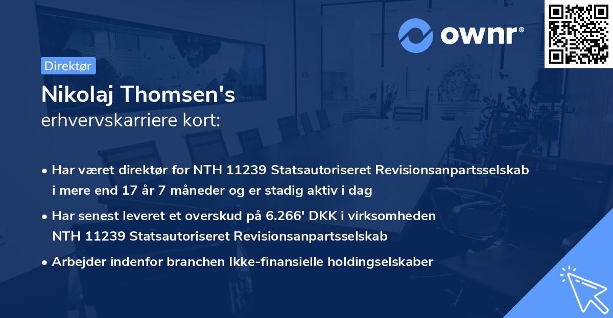 Nikolaj Thomsen's erhvervskarriere kort