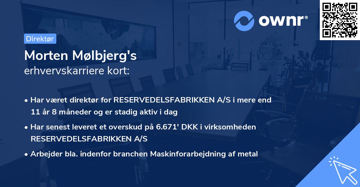 Morten Mølbjerg's erhvervskarriere kort