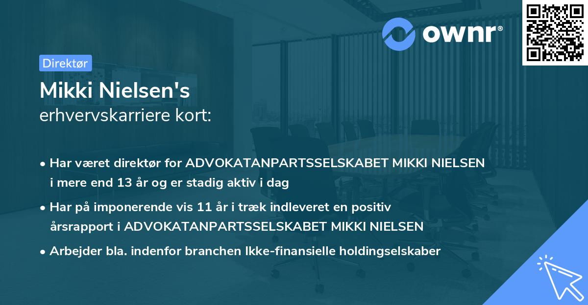 Mikki Nielsen's erhvervskarriere kort