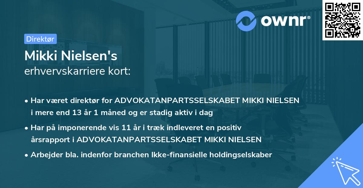 Mikki Nielsen's erhvervskarriere kort