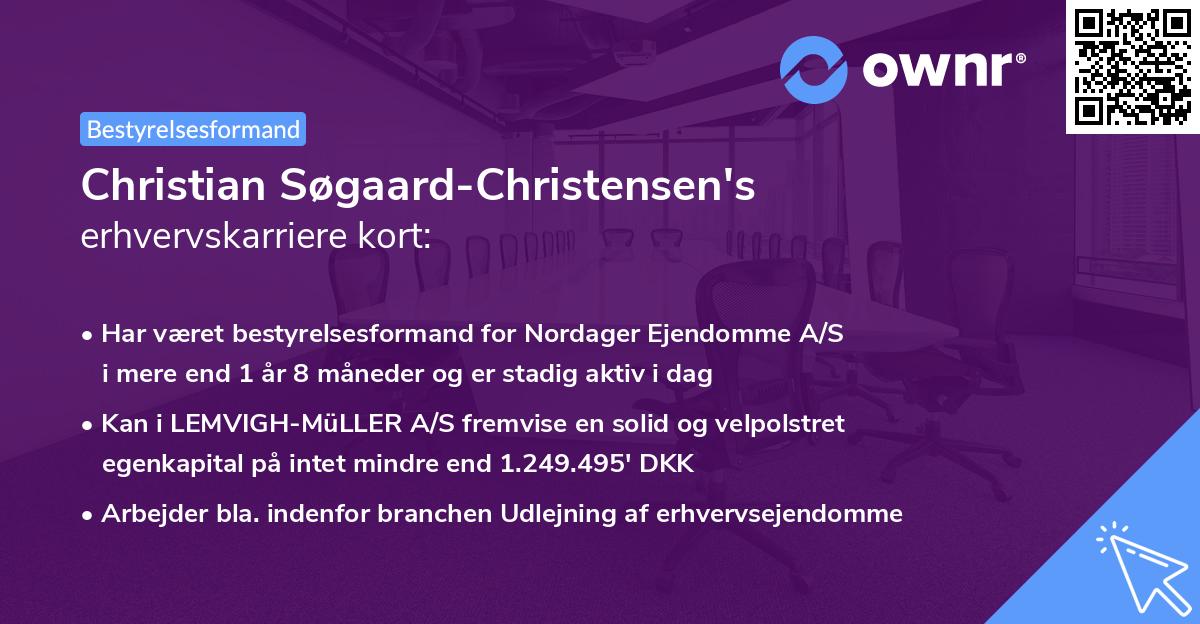 Christian Søgaard-Christensen's erhvervskarriere kort
