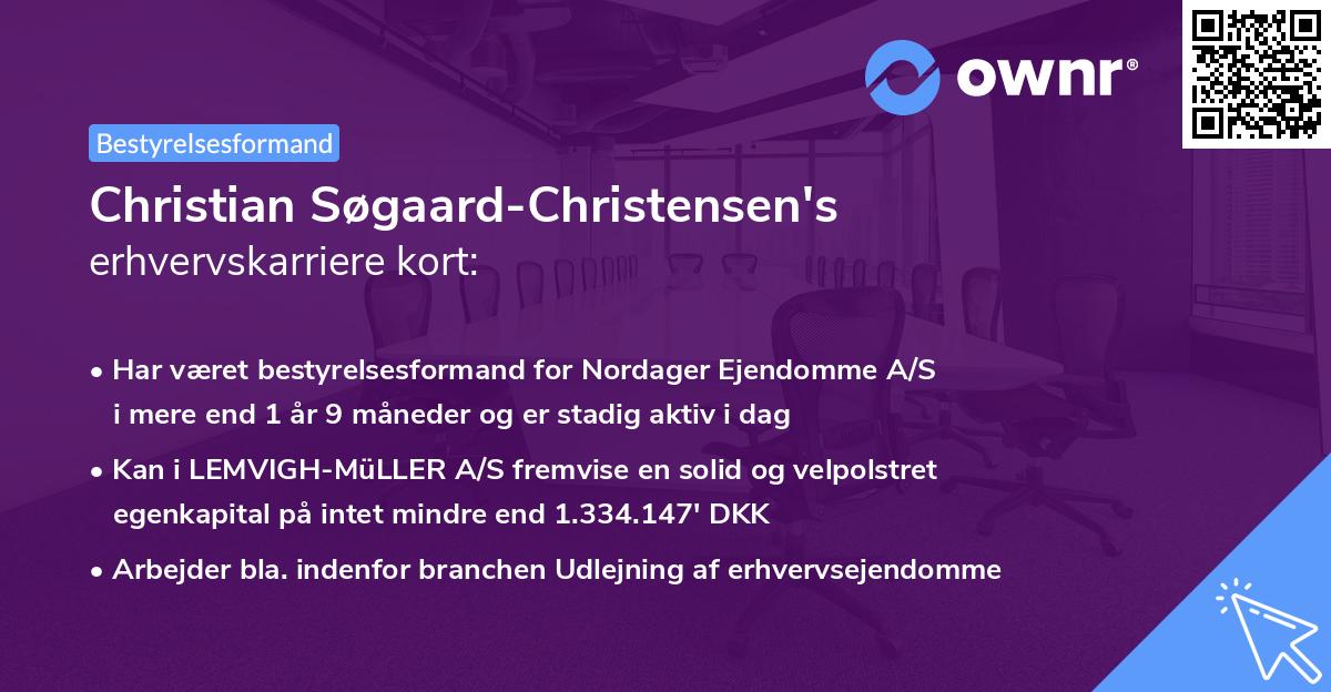 Christian Søgaard-Christensen's erhvervskarriere kort