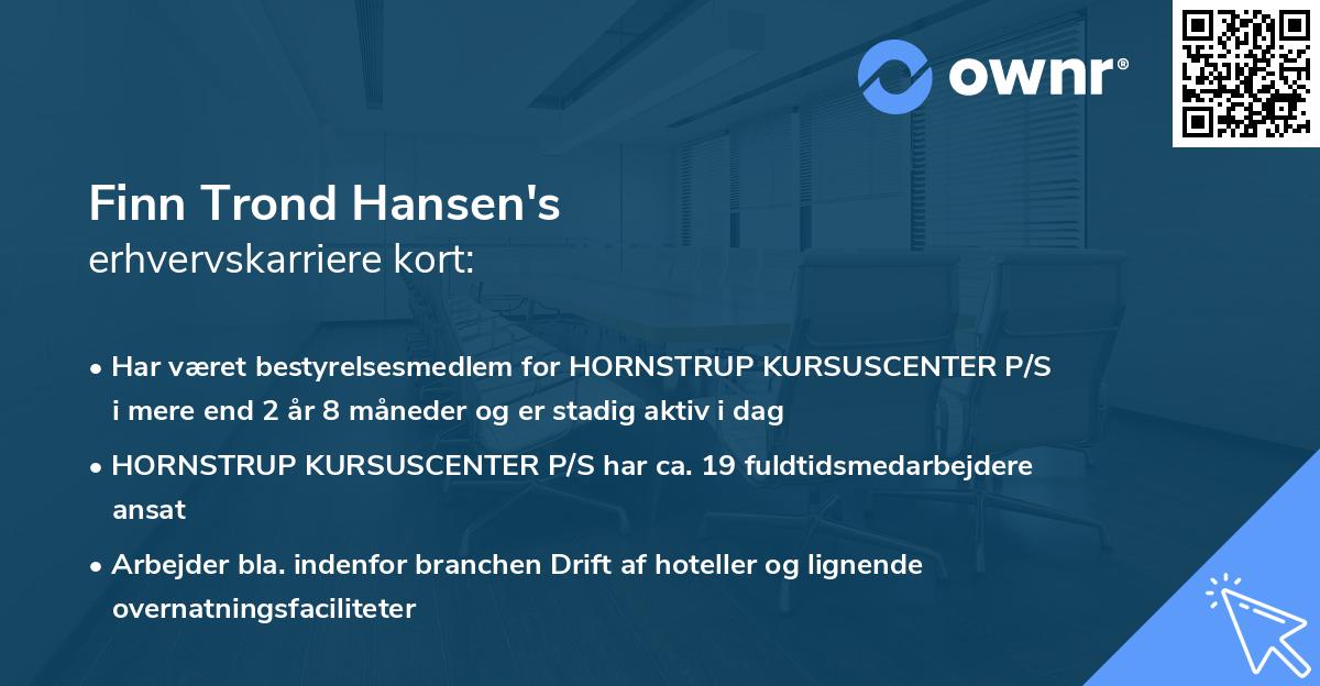 Finn Trond Hansen's erhvervskarriere kort