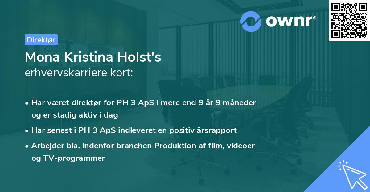 Mona Kristina Holst's erhvervskarriere kort