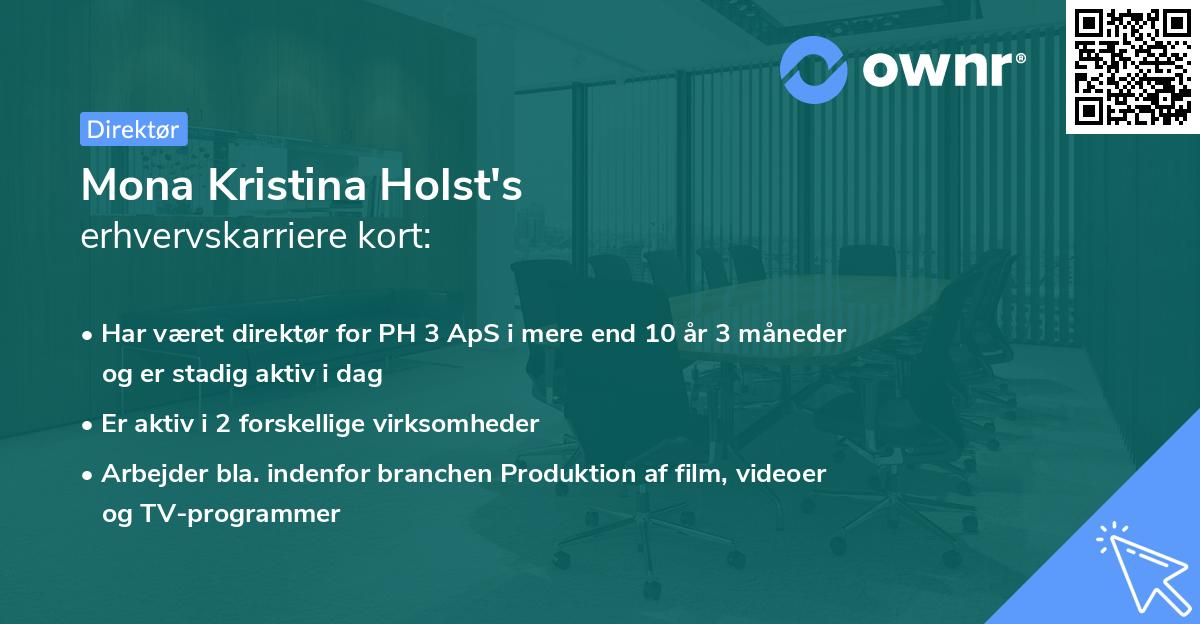 Mona Kristina Holst's erhvervskarriere kort