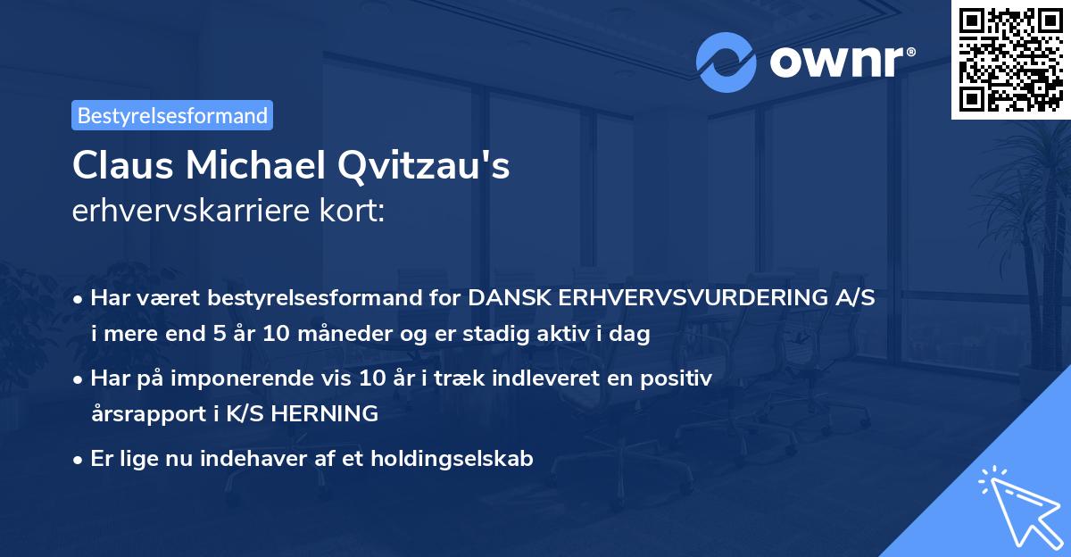 Claus Michael Qvitzau's erhvervskarriere kort