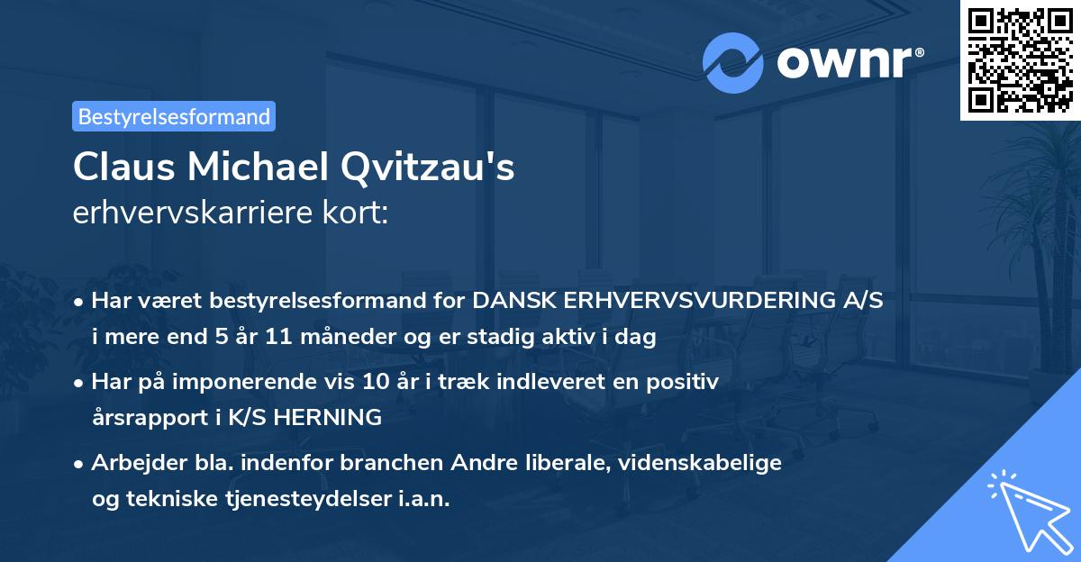 Claus Michael Qvitzau's erhvervskarriere kort