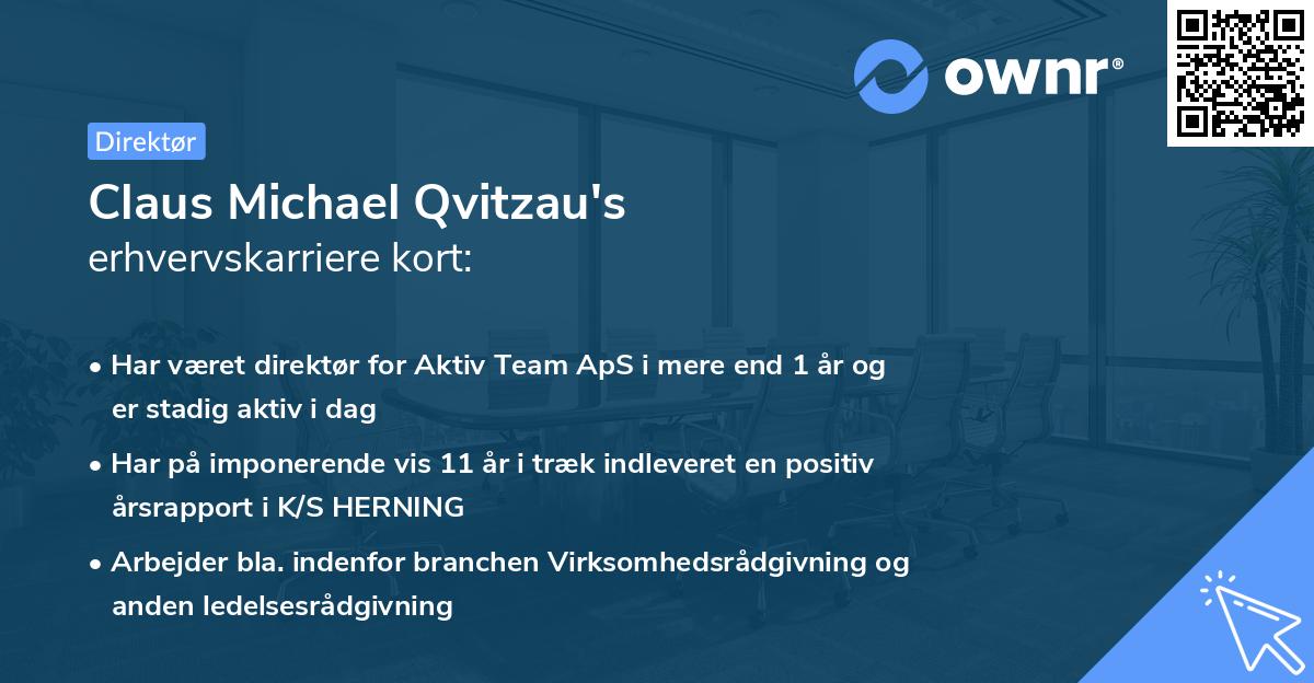 Claus Michael Qvitzau's erhvervskarriere kort