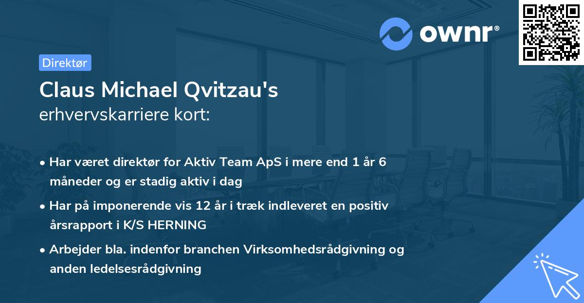 Claus Michael Qvitzau's erhvervskarriere kort