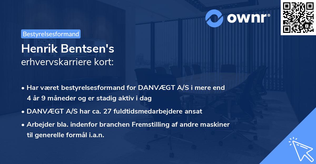 Henrik Bentsen's erhvervskarriere kort