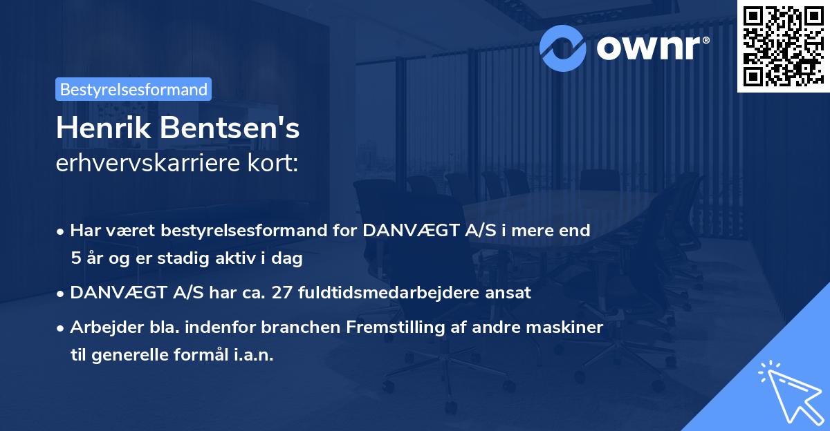 Henrik Bentsen's erhvervskarriere kort