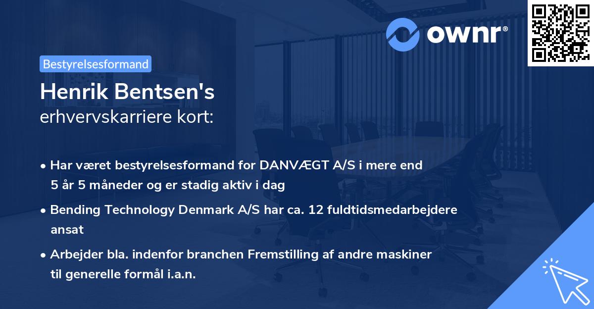 Henrik Bentsen's erhvervskarriere kort