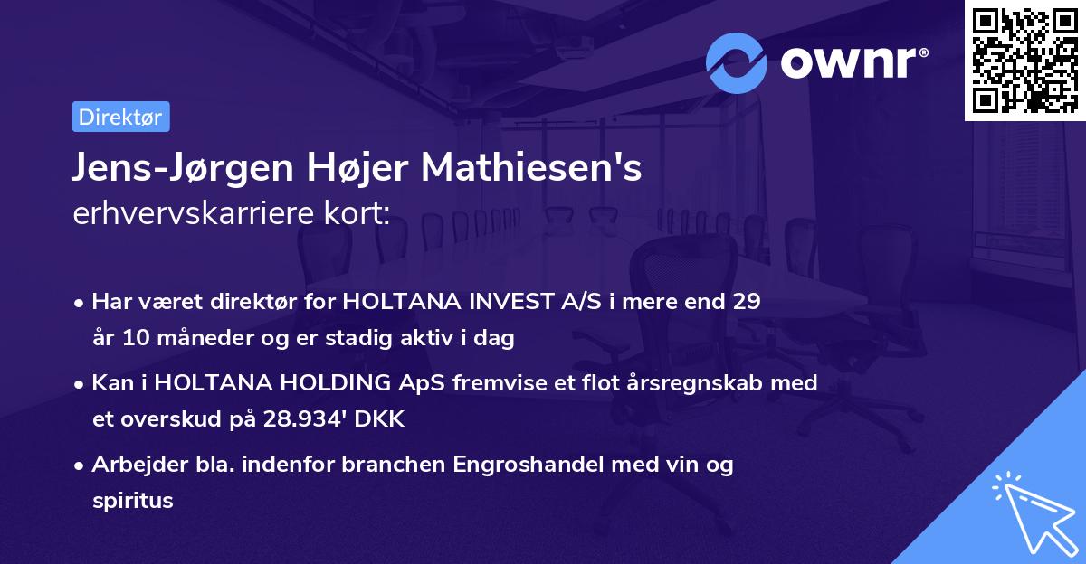Jens-Jørgen Højer Mathiesen's erhvervskarriere kort