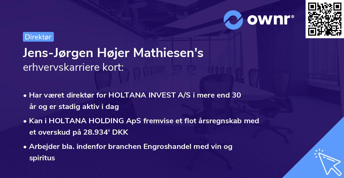 Jens-Jørgen Højer Mathiesen's erhvervskarriere kort