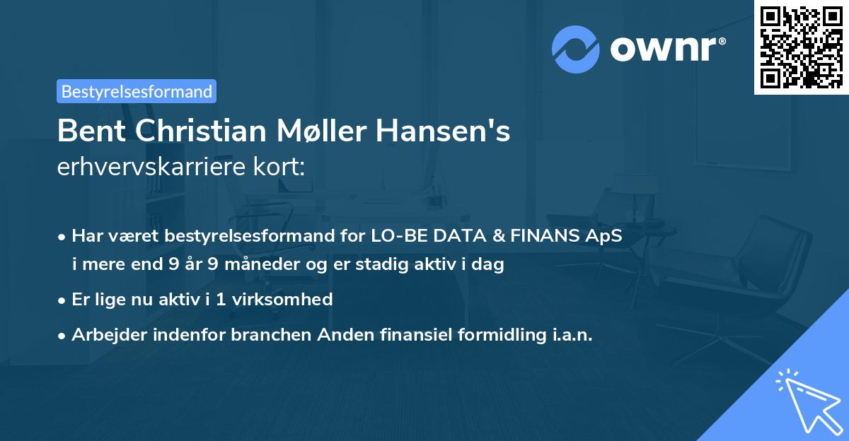 Bent Christian Møller Hansen's erhvervskarriere kort