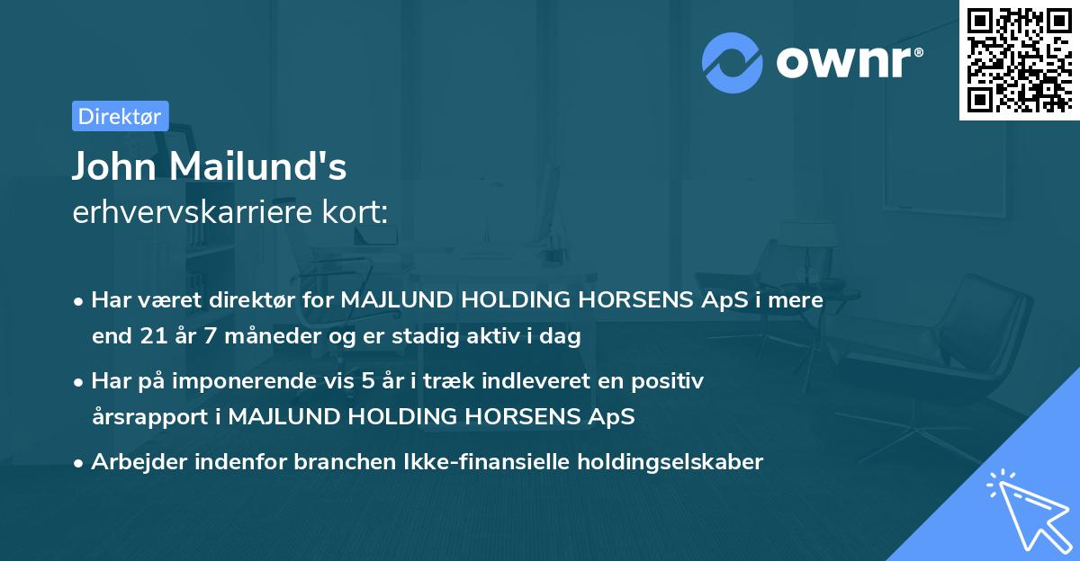 John Mailund's erhvervskarriere kort
