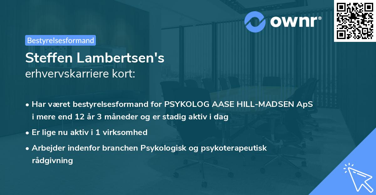 Steffen Lambertsen's erhvervskarriere kort
