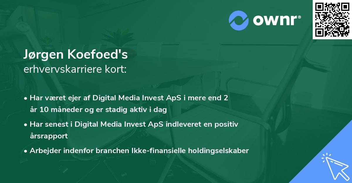 Jørgen Koefoed's erhvervskarriere kort