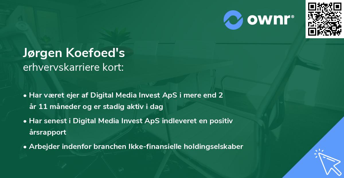 Jørgen Koefoed's erhvervskarriere kort