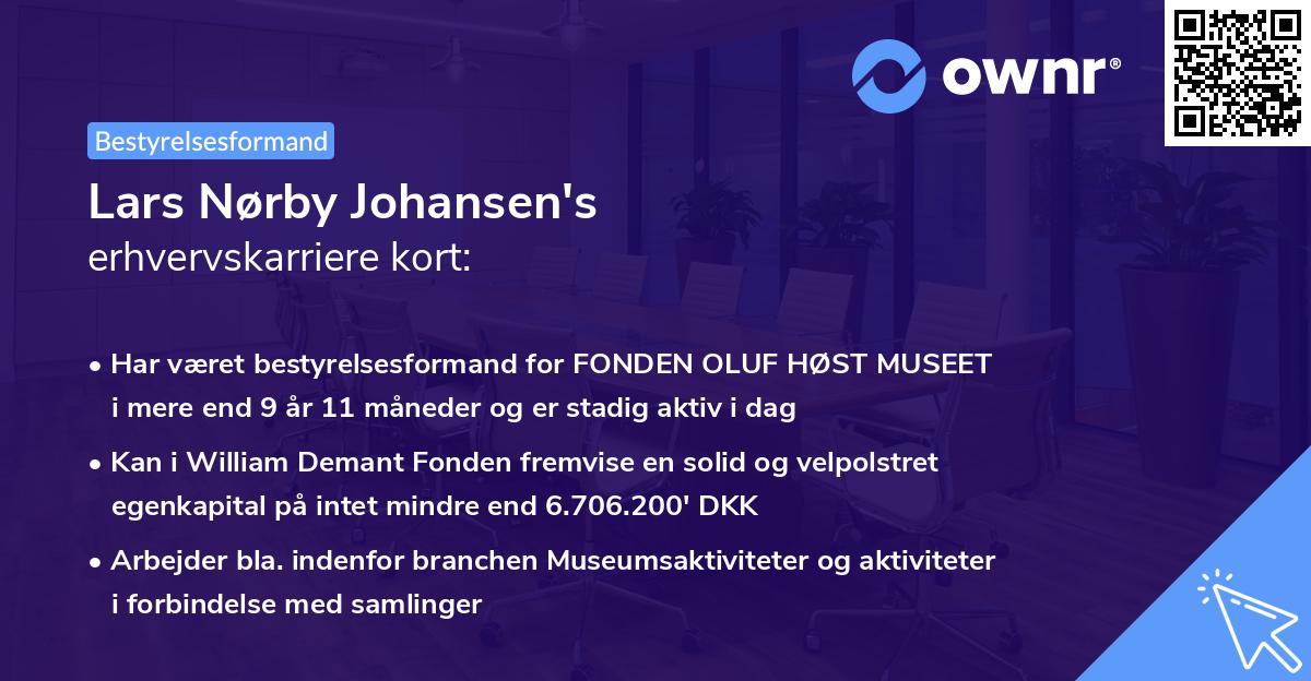 Lars Nørby Johansen's erhvervskarriere kort