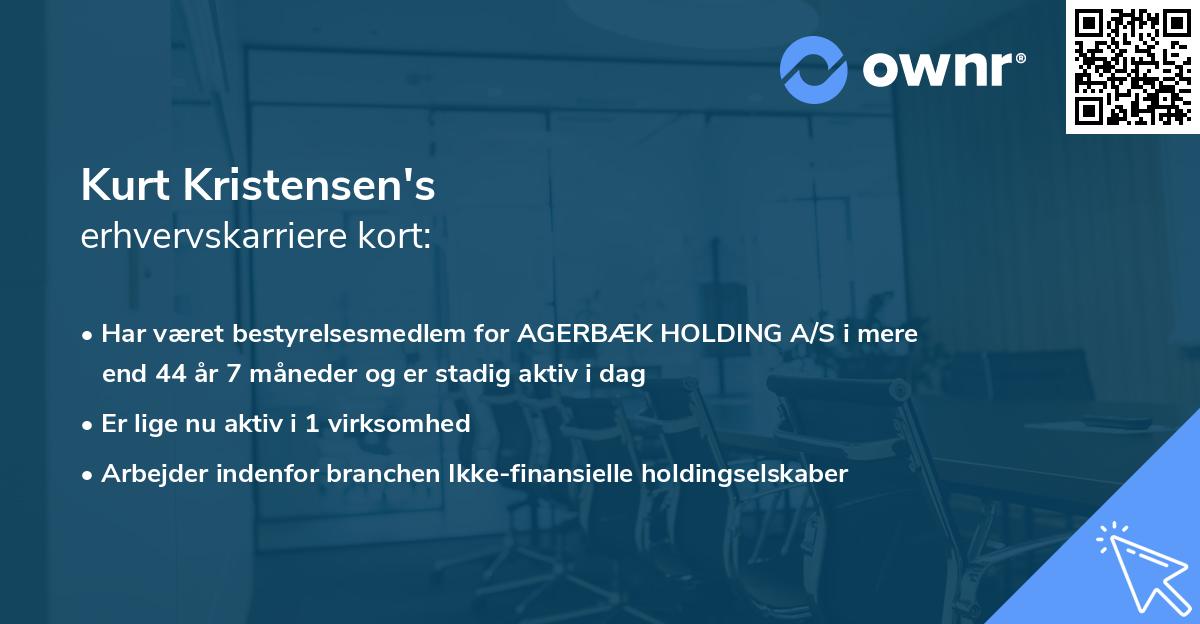 Kurt Kristensen's erhvervskarriere kort