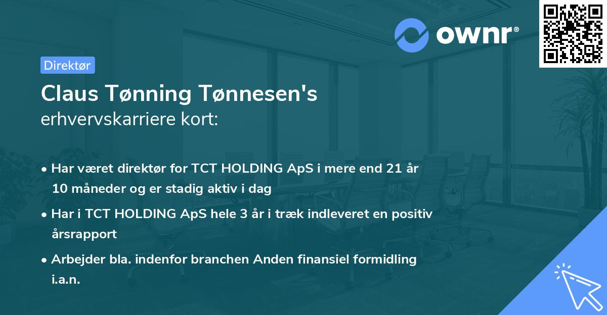 Claus Tønning Tønnesen's erhvervskarriere kort