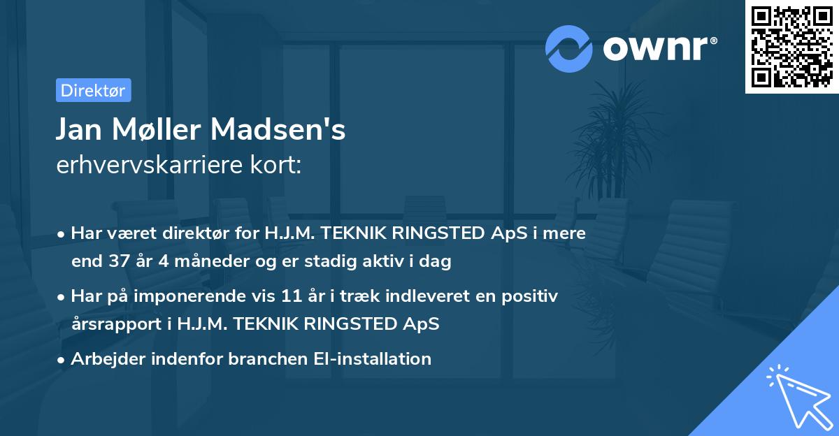 Jan Møller Madsen's erhvervskarriere kort