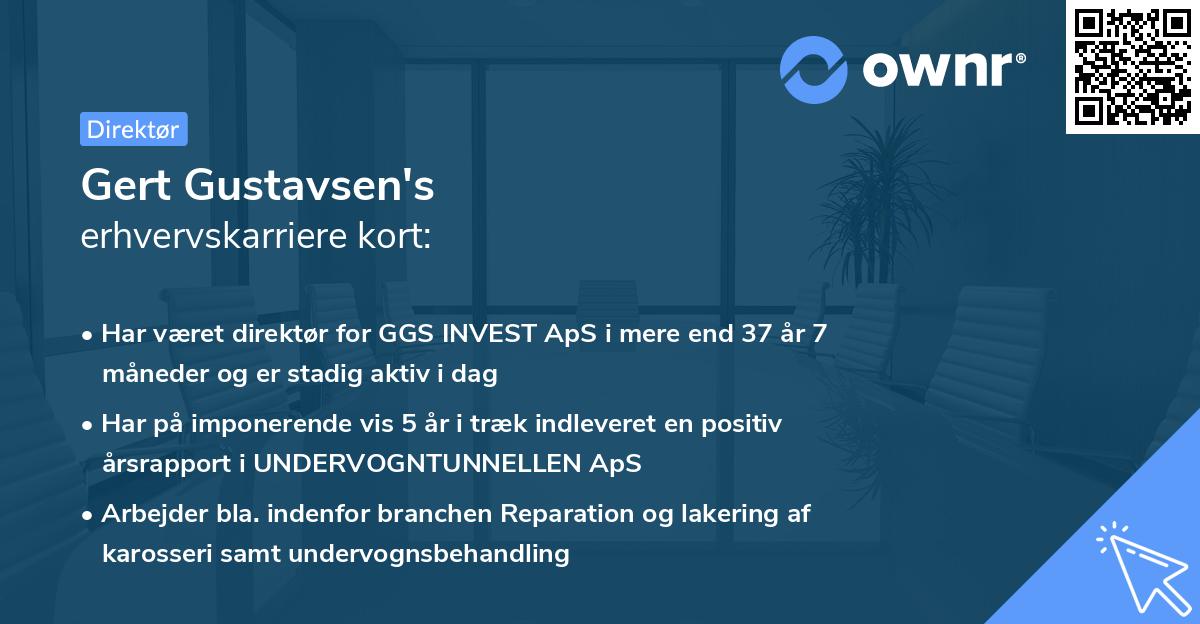 Gert Gustavsen's erhvervskarriere kort