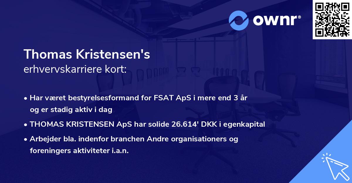 Thomas Kristensen's erhvervskarriere kort