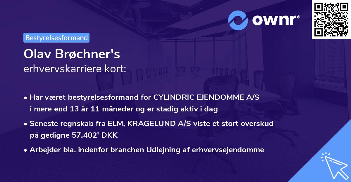 Olav Brøchner's erhvervskarriere kort