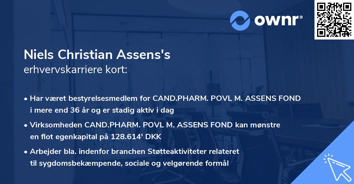 Niels Christian Assens's erhvervskarriere kort