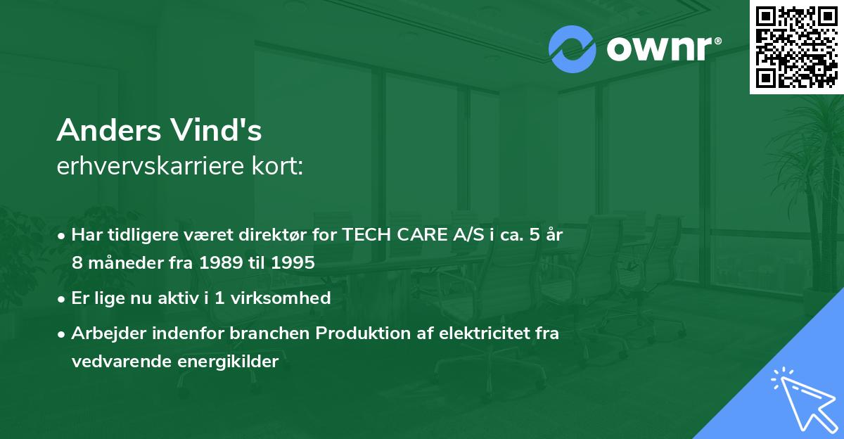 Anders Vind's erhvervskarriere kort