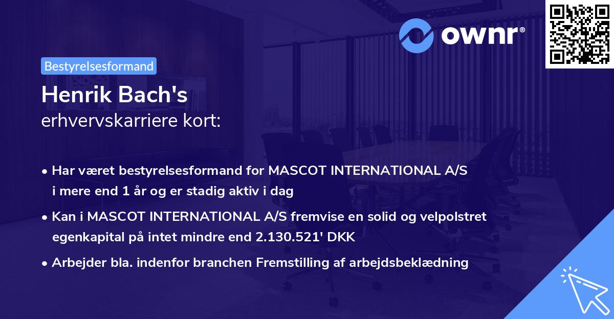 Henrik Bach's erhvervskarriere kort