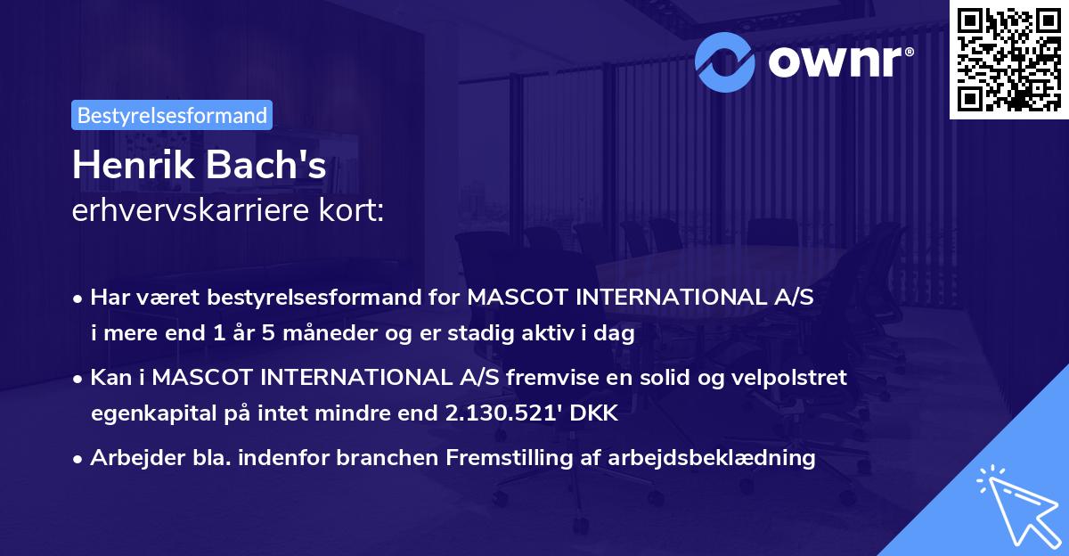 Henrik Bach's erhvervskarriere kort
